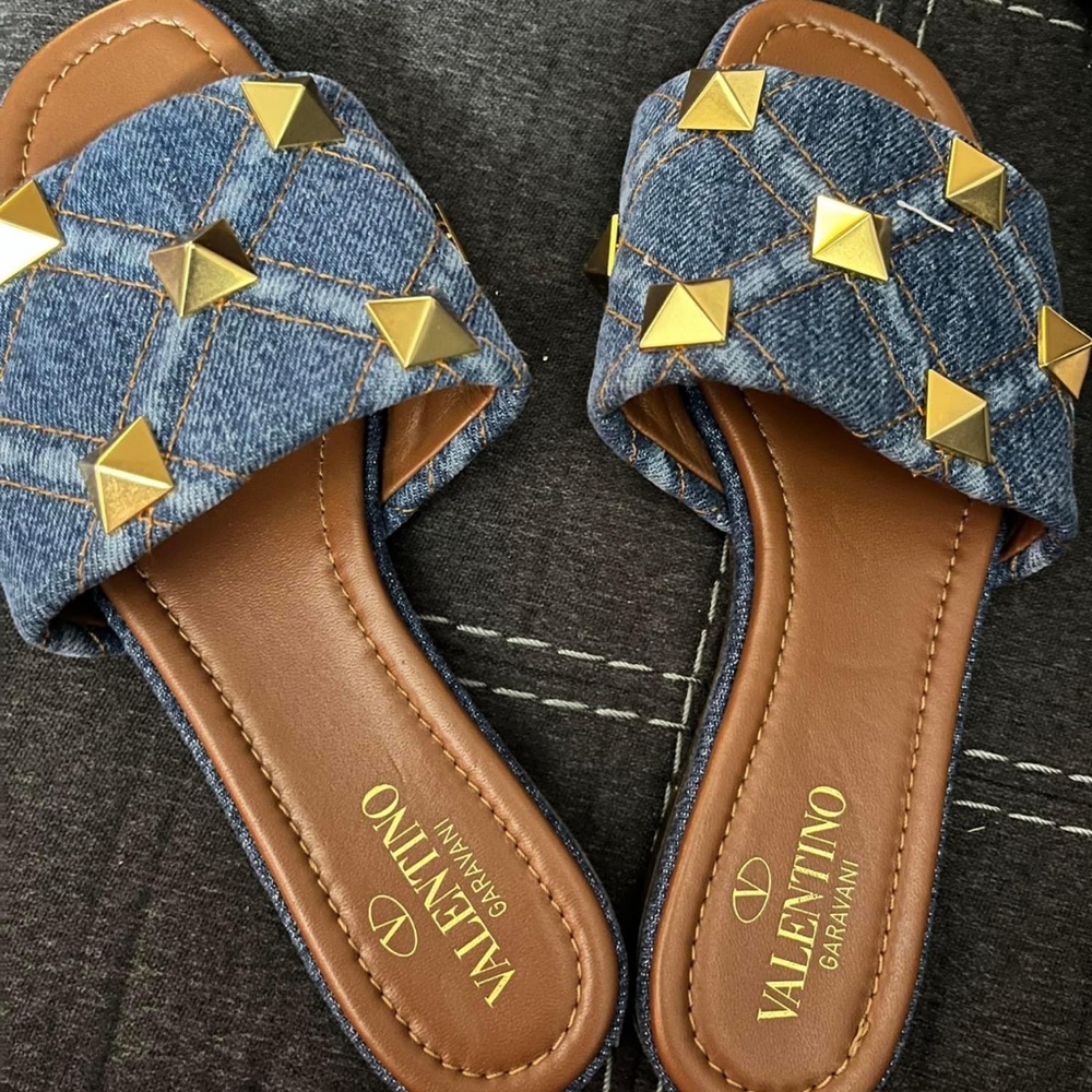Blue, gold and brown Valentino Sandals size 35 1/2 UK size